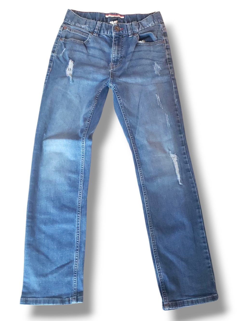 Kids Tommy Hilfiger Straight Leg Jeans Size 12 (L) Adjustabke Waist Denim